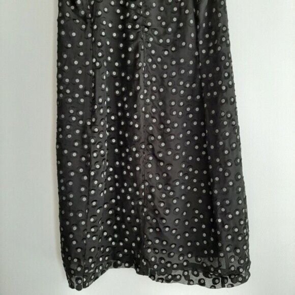 AX ARMANI EXCHANGE / Polka-Dot Sleeveless Dress Textural Dot & Rufle Design Sz S - Picture 7 of 9